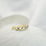 Harmonic Dainty Moonstone 18KT Gold Ring