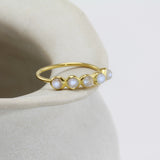 Harmonic Dainty Moonstone 18KT Gold Ring