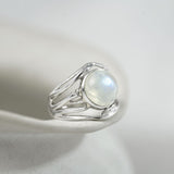 Unique Rainbow Moonstone Statement Ring