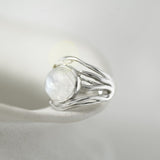 Unique Rainbow Moonstone Statement Ring