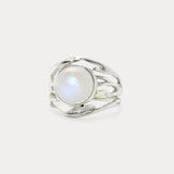 Unique Rainbow Moonstone Statement Ring