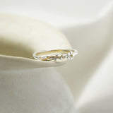 Dainty Sterling Silver Daisy Ring with Gold Details