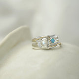 Moonstone and Opal Ring