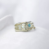 Moonstone and Opal Ring