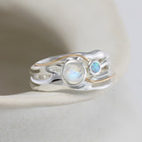 Moonstone and Opal Ring