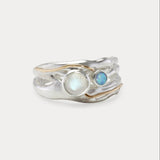 Moonstone and Opal Ring