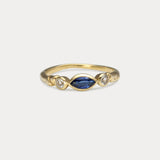 Kyanite and White Topaz Handmade 18KT Gold Vermeil Ring
