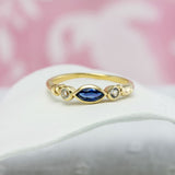 Kyanite and White Topaz Handmade 18KT Gold Vermeil Ring