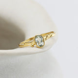 Dainty Green Amethyst Gold Ring