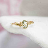 Dainty Green Amethyst Gold Ring