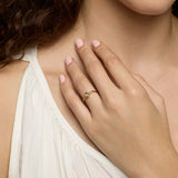 Dainty Green Amethyst Gold Ring