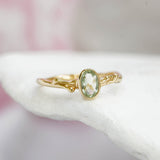 Dainty Green Amethyst Gold Ring