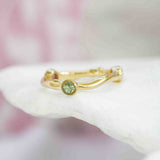 Gold Vermeil Dainty Gemstone Ring