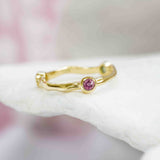 Gold Vermeil Dainty Gemstone Ring