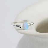 Dainty Silver Opal Ring