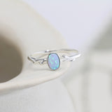 Dainty Silver Opal Ring
