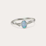 Dainty Silver Opal Ring