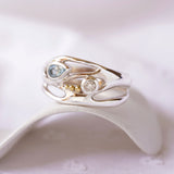 Blue and White Topaz Sterling Silver Ring