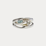 Blue and White Topaz Sterling Silver Ring