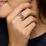 Blue and White Topaz Sterling Silver Ring