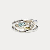 Blue and White Topaz Sterling Silver Ring