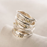 Large Sterling Silver and Gold Statement Ring