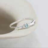 Dainty Round Blue Topaz Ring
