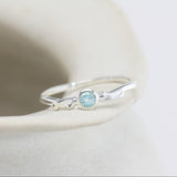 Dainty Round Blue Topaz Ring