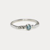 Dainty Round Blue Topaz Ring