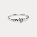 Dainty Round Blue Topaz Ring