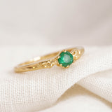 Dainty Emerald 18KT Gold Vermeil Ring