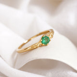 Dainty Emerald 18KT Gold Vermeil Ring