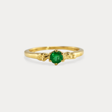 Dainty Emerald 18KT Gold Vermeil Ring