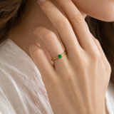 Dainty Emerald 18KT Gold Vermeil Ring
