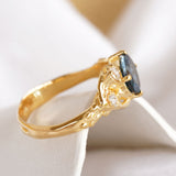 Diamond & London Blue Topaz Gold Statement Ring