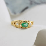 Emerald & Lab-Grown Diamond 18KT Gold Ring