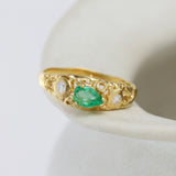 Emerald & Lab-Grown Diamond 18KT Gold Ring