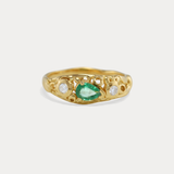 Lab-Grown Diamond & Emerald Gold Ring