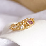 Lab-Grown Diamond & Pink Tourmaline Gold Ring