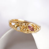 Lab-Grown Diamond & Pink Tourmaline Gold Ring
