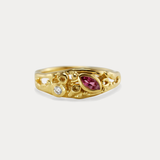 Lab-Grown Diamond & Pink Tourmaline Gold Ring