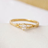 Organic Diamond 18KT Gold Vermeil Ring