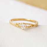 Organic Diamond 18KT Gold Vermeil Ring