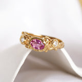 Organic Lab-Grown Diamond & Pink Tourmaline Gold Ring