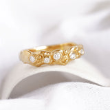 Organic Five Diamond 18KT Gold Ring