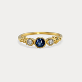 Dainty Lab-Grown Diamond & Sapphire Gold Ring