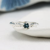 Dainty London Blue Topaz and Sterling Silver Ring