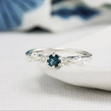 Dainty London Blue Topaz and Sterling Silver Ring