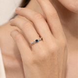 Dainty London Blue Topaz and Sterling Silver Ring