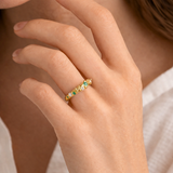 Intricate Lab-Grown Diamond & Emerald Ring